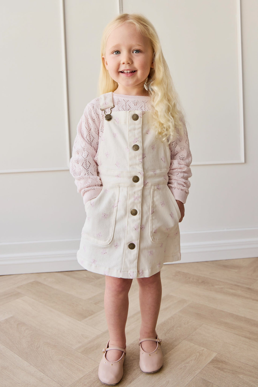 Vintage Overall Dress - Parchment Jamie's Atrium Childrens Overall from Jamie Kay Australia