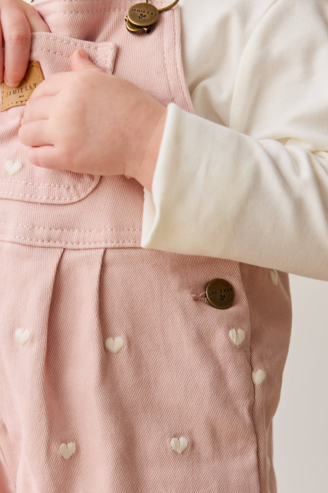 Blair Overall - Petite Heart Peach Childrens Overall from Jamie Kay Australia