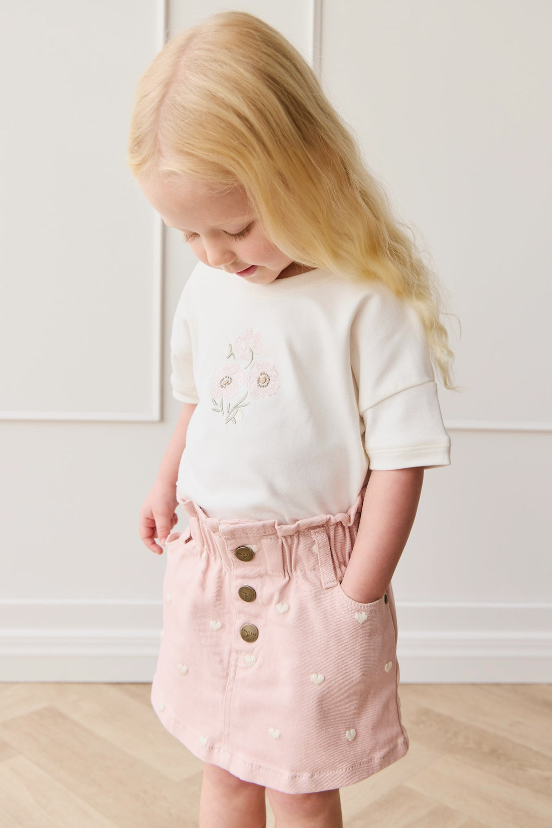 Briella Skirt - Petite Heart Peach Childrens Skirt from Jamie Kay Australia