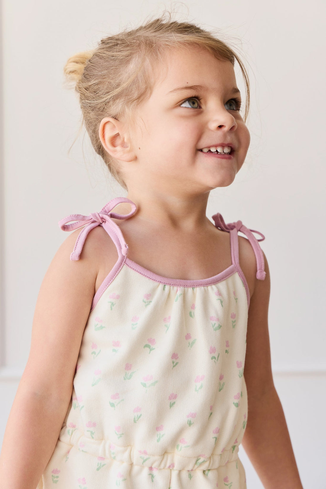 Organic Cotton Lilith Playsuit - Lila Pink Childrens Playsuit from Jamie Kay Australia