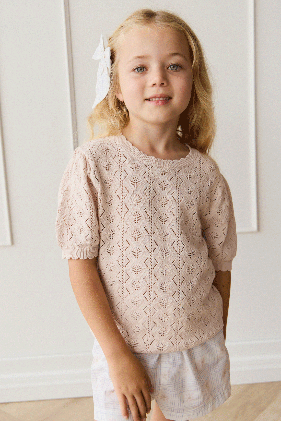Mila Knitted Top - Dainty Pink Childrens Top from Jamie Kay Australia