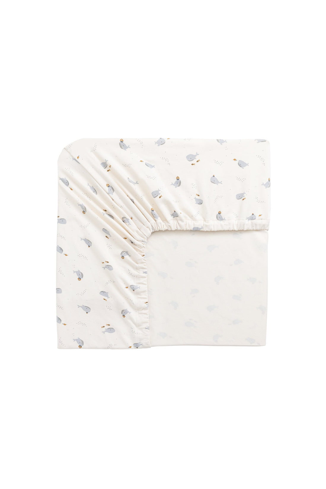 Organic Cotton Cot Sheet - Whales Childrens Accessories from Jamie Kay Australia