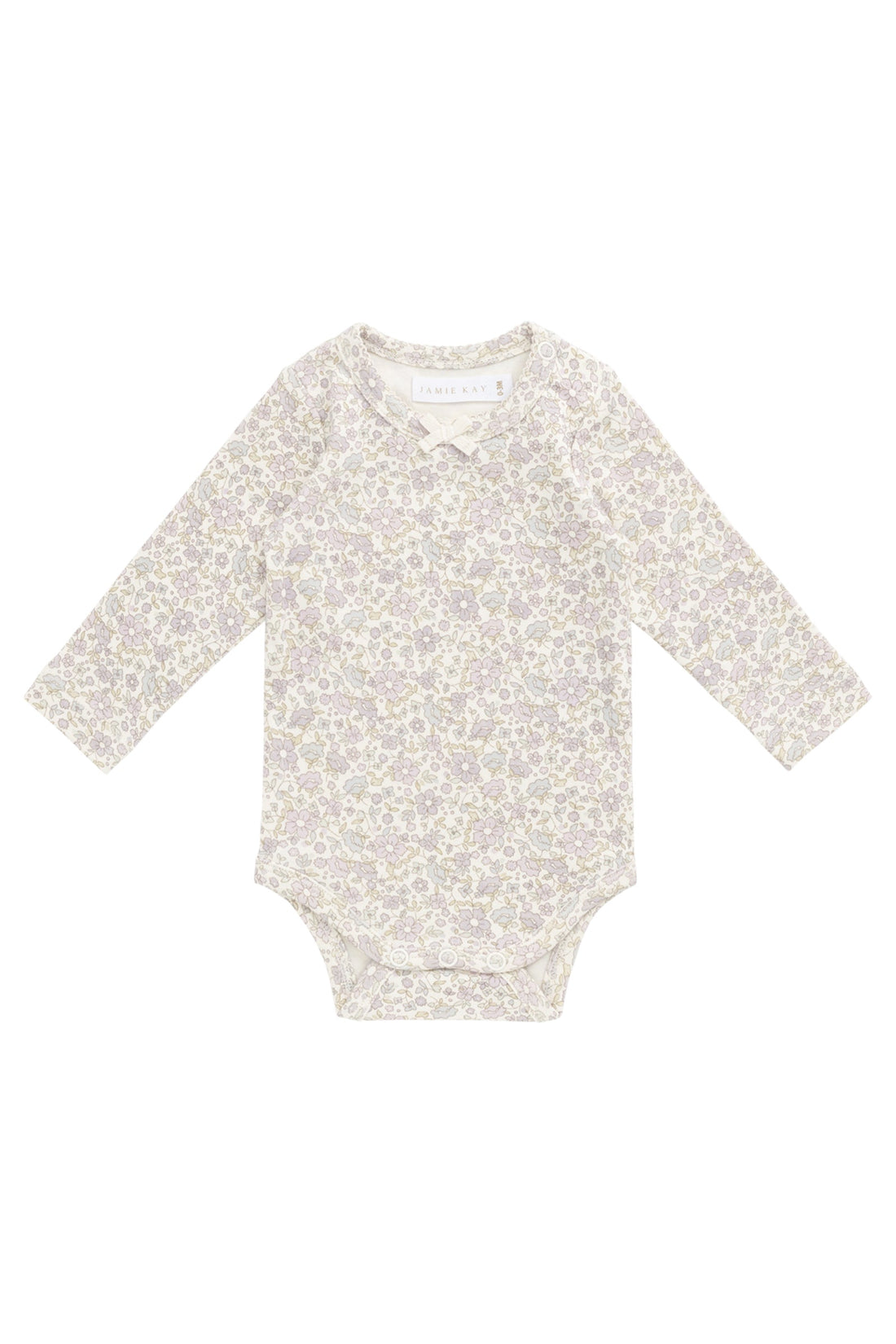 Organic Cotton Long Sleeve Bodysuit - Amelia Pastel Childrens Bodysuit from Jamie Kay Australia