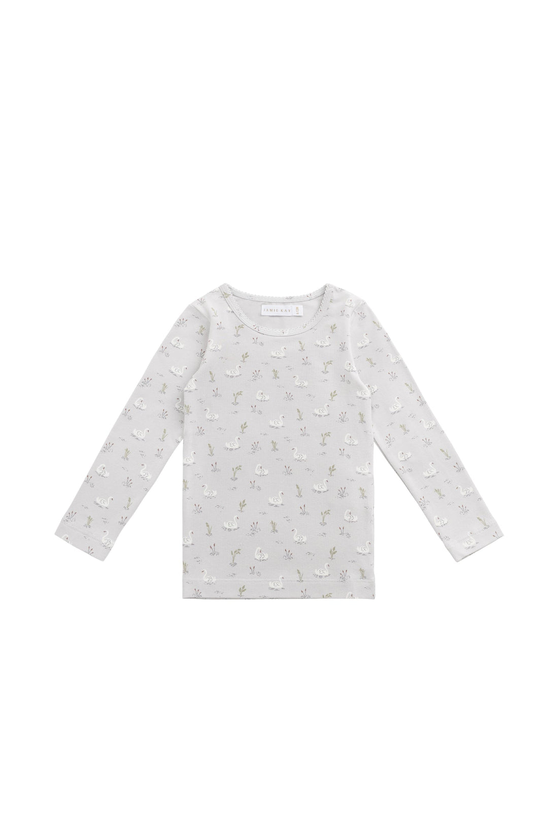 Organic Cotton Long Sleeve Top - Swanning Dawn Blue Childrens Top from Jamie Kay Australia