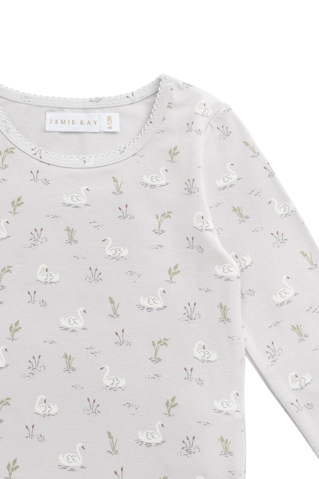 Organic Cotton Long Sleeve Top - Swanning Dawn Blue Childrens Top from Jamie Kay Australia