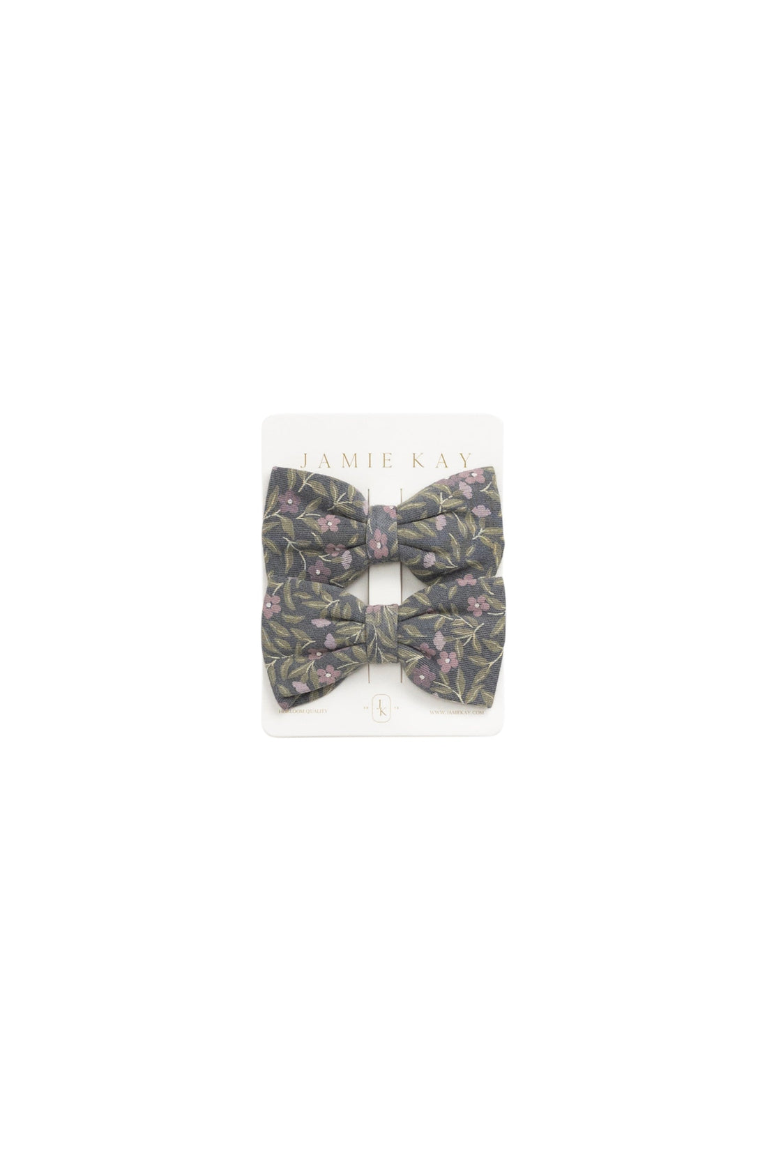 Organic Cotton Noelle 2pk Bow - Phoebe Lava Childrens Hair Bow from Jamie Kay Australia