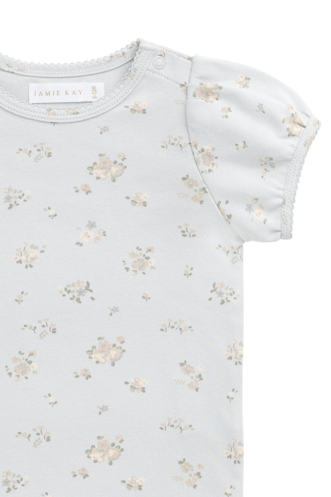 Organic Cotton Prarie Top - Petite Fleur Blue Childrens Top from Jamie Kay Australia