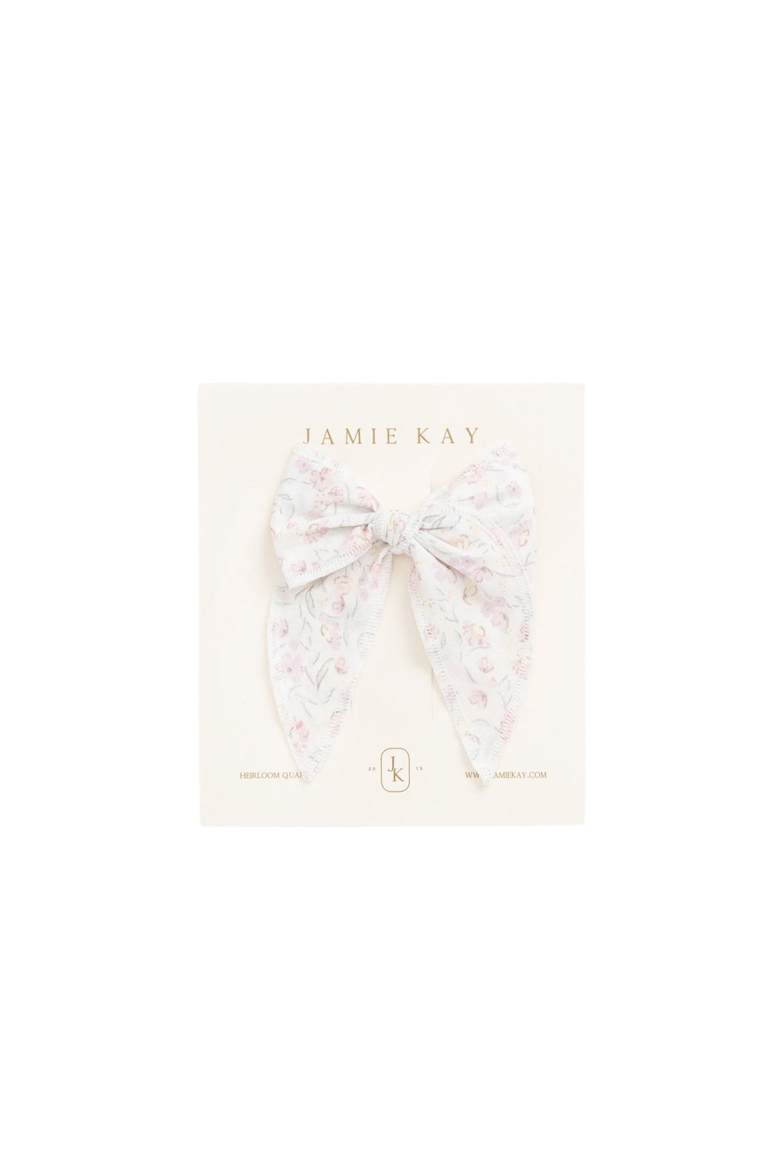 Organic Cotton Voile Bow - Grace Floral Childrens Bow from Jamie Kay Australia