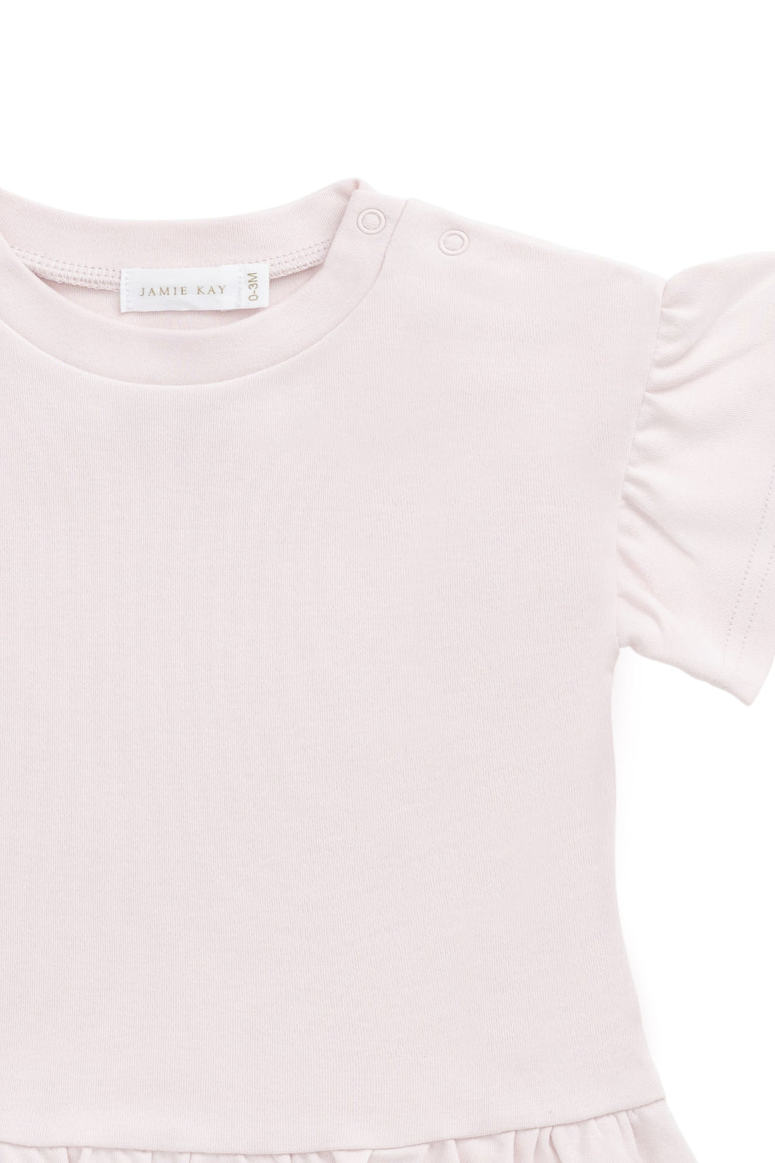 Pima Cotton Courtney Ruffle Top - Soft Misty Rose Childrens Top from Jamie Kay Australia