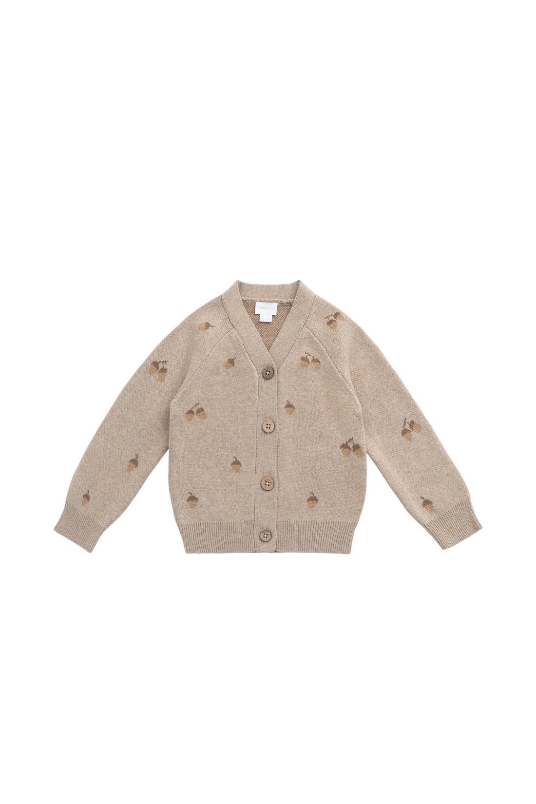 Easton Cardigan - Forest Acorns Cashew Marle Childrens Cardigan from Jamie Kay Australia