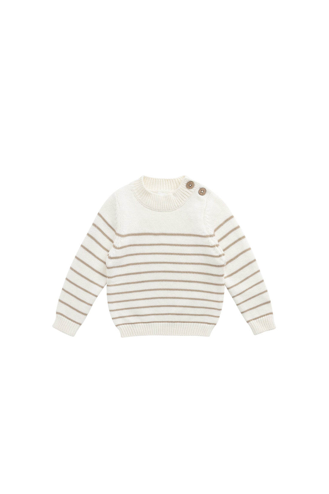 Malcolm Knitted Jumper - Malcolm Stripe Cloud/Brioche Childrens Jumper from Jamie Kay Australia