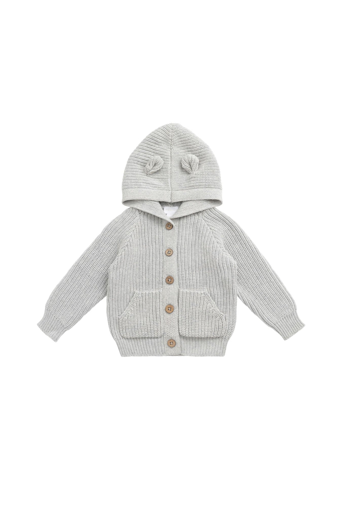 OG Bear Knit - Light Grey Marle Childrens Cardigan from Jamie Kay Australia