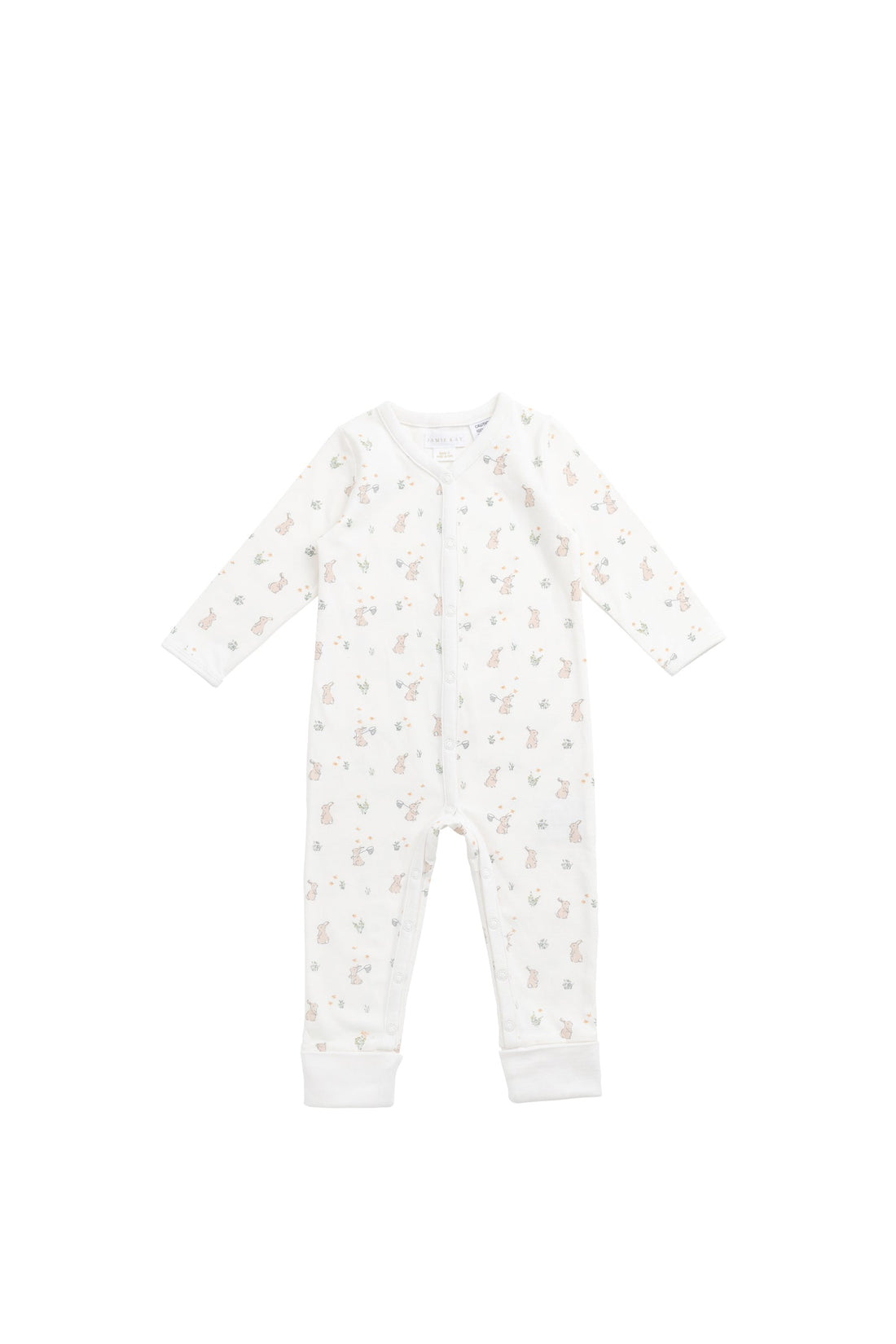 Organic Cotton Amory Onepiece - Lapin Jardin Crisp Childrens Pyjama from Jamie Kay Australia