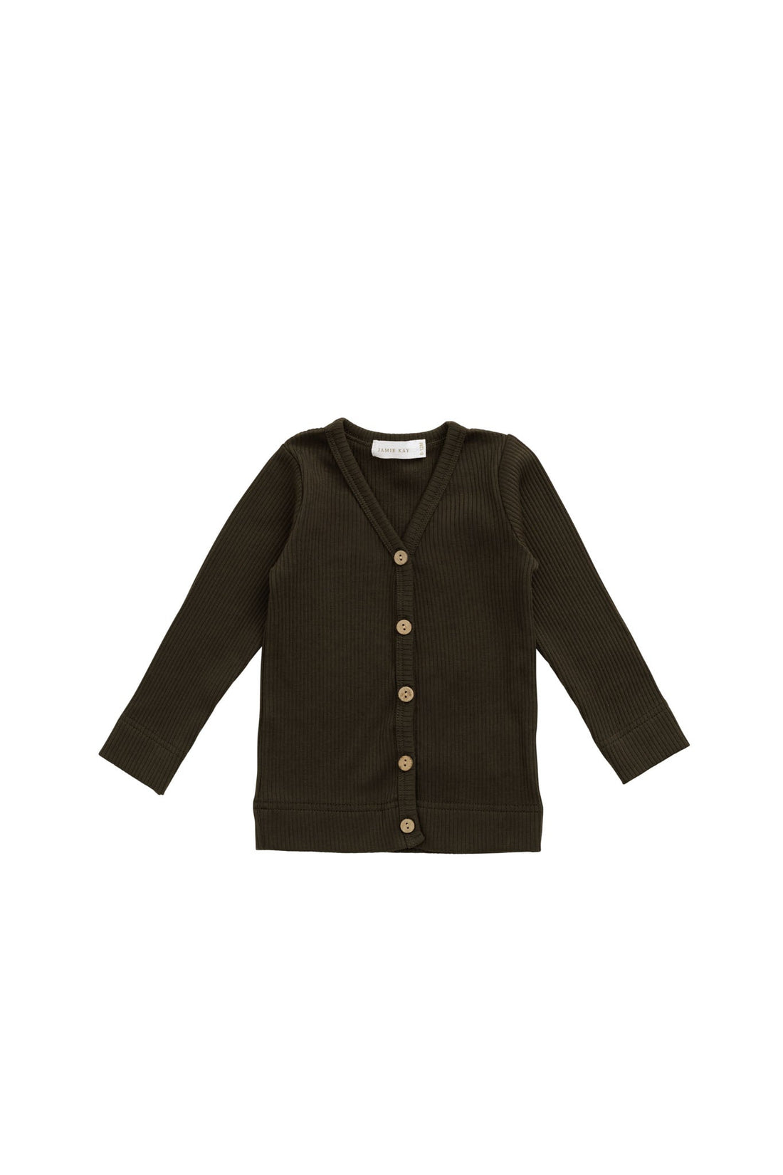 Organic Cotton Modal Cardigan - Bistre Childrens Cardigan from Jamie Kay Australia