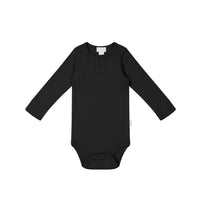 Organic Cotton Modal Long Sleeve Bodysuit - Ebony Childrens Bodysuit from Jamie Kay Australia