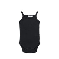 Organic Cotton Modal Singlet Bodysuit - Ebony Childrens Bodysuit from Jamie Kay Australia