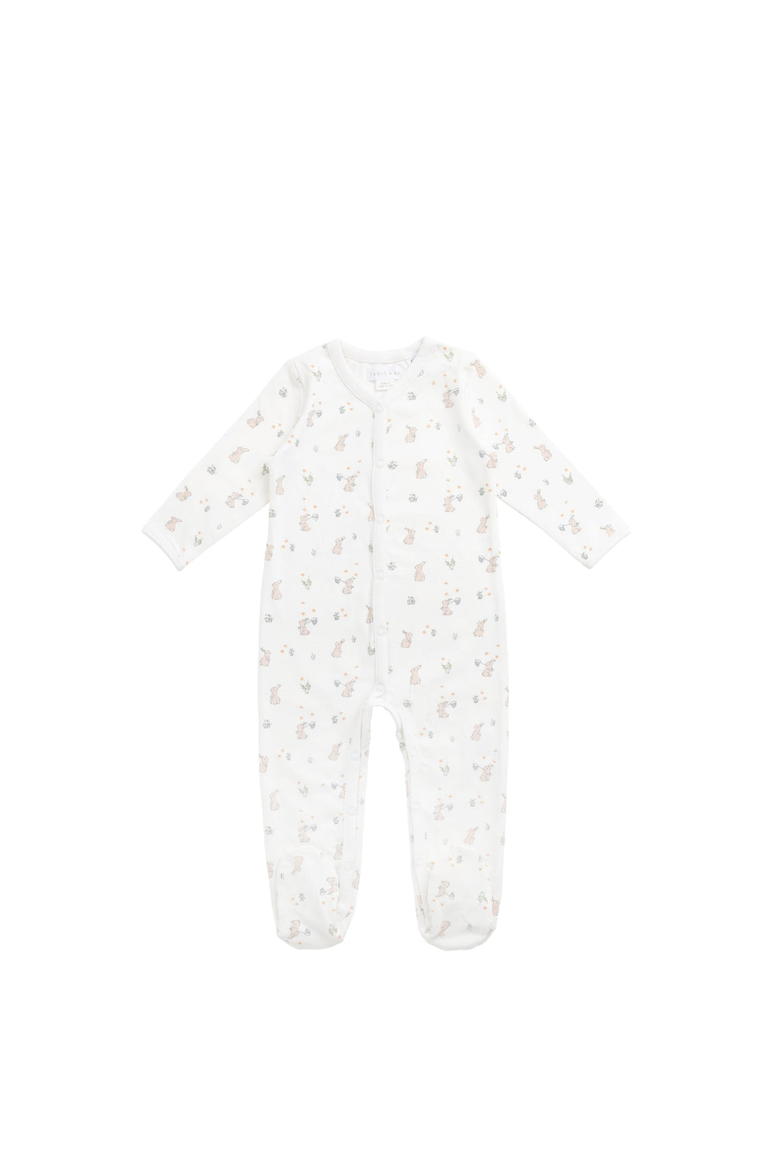 Organic Cotton Murphy Onepiece - Lapin Jardin Crisp Childrens Pyjama from Jamie Kay Australia