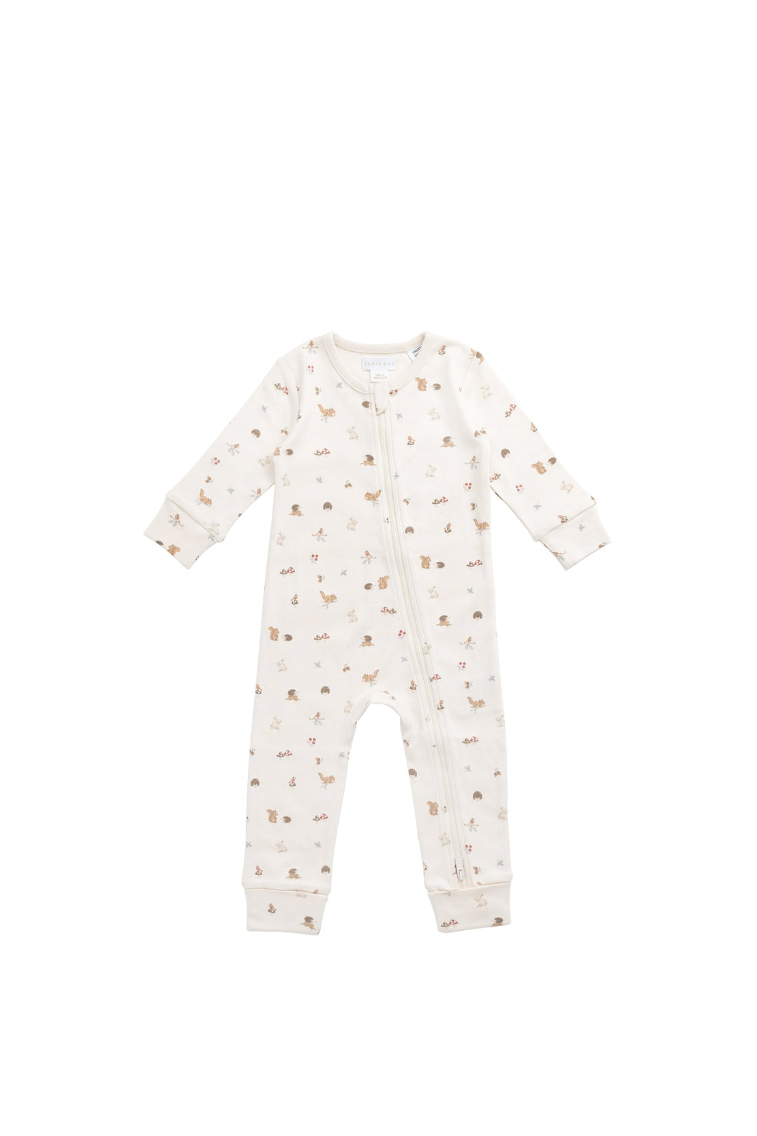 Organic Cotton Reese Zip Onepiece - Forest Gathering Childrens Onepiece from Jamie Kay Australia