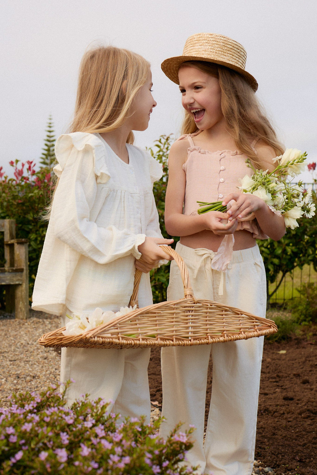 Organic Cotton Muslin Ava Blouse - Parchment Childrens Top from Jamie Kay Australia