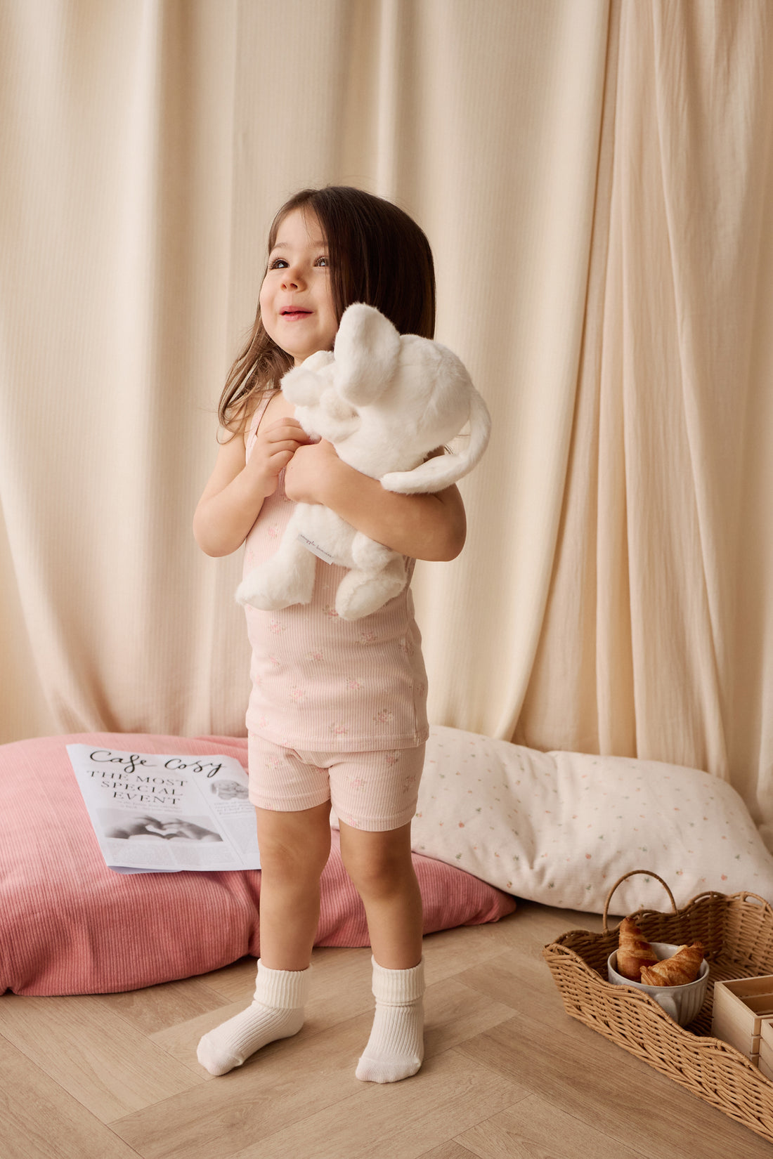 Organic Cotton Fine Rib Isla Singlet Pyjama Set - Simone Morganite Childrens Pyjama from Jamie Kay Australia