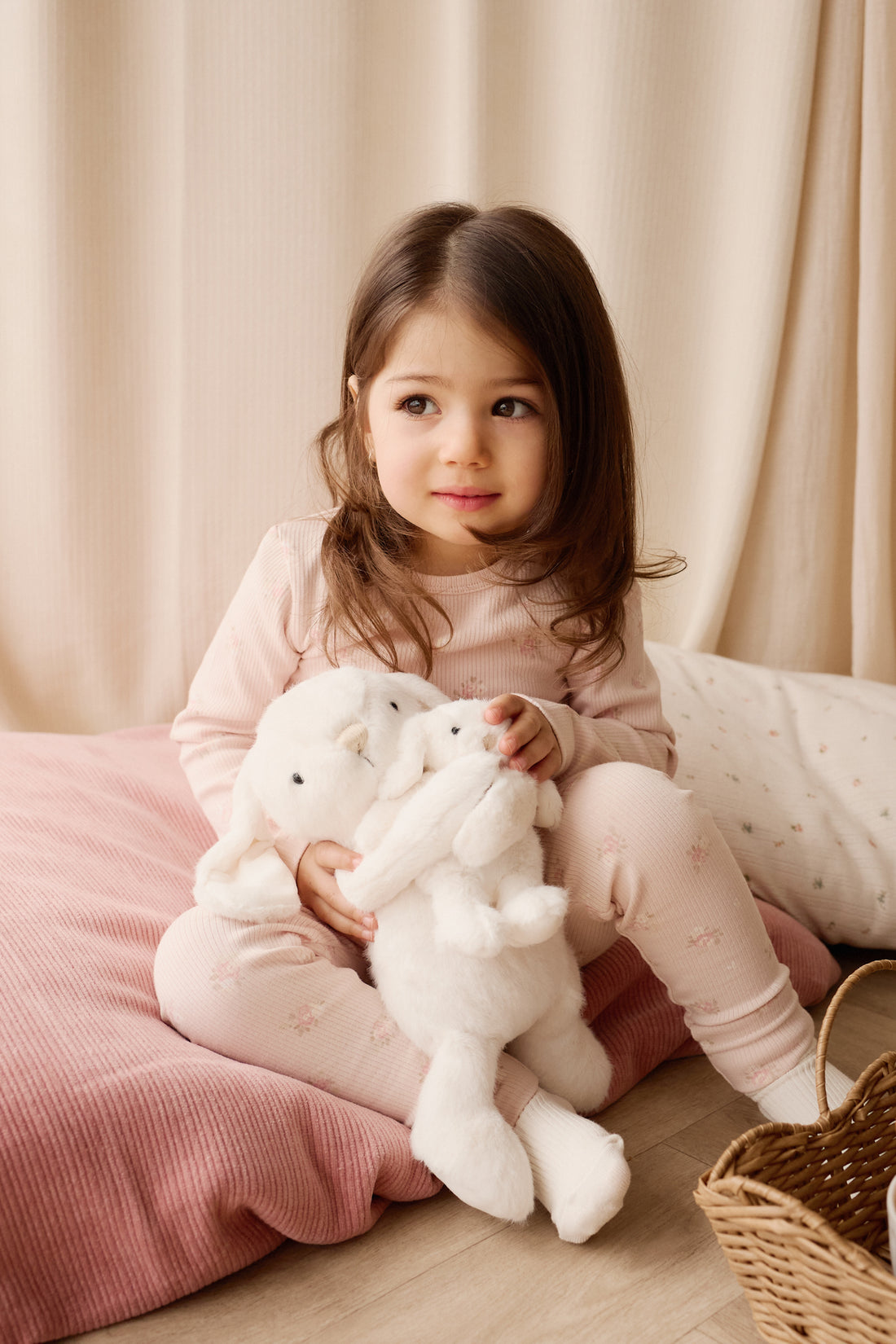 Organic Cotton Fine Rib Ellison Long Sleeve Pyjama Set - Simone Morganite Childrens Pyjama from Jamie Kay Australia