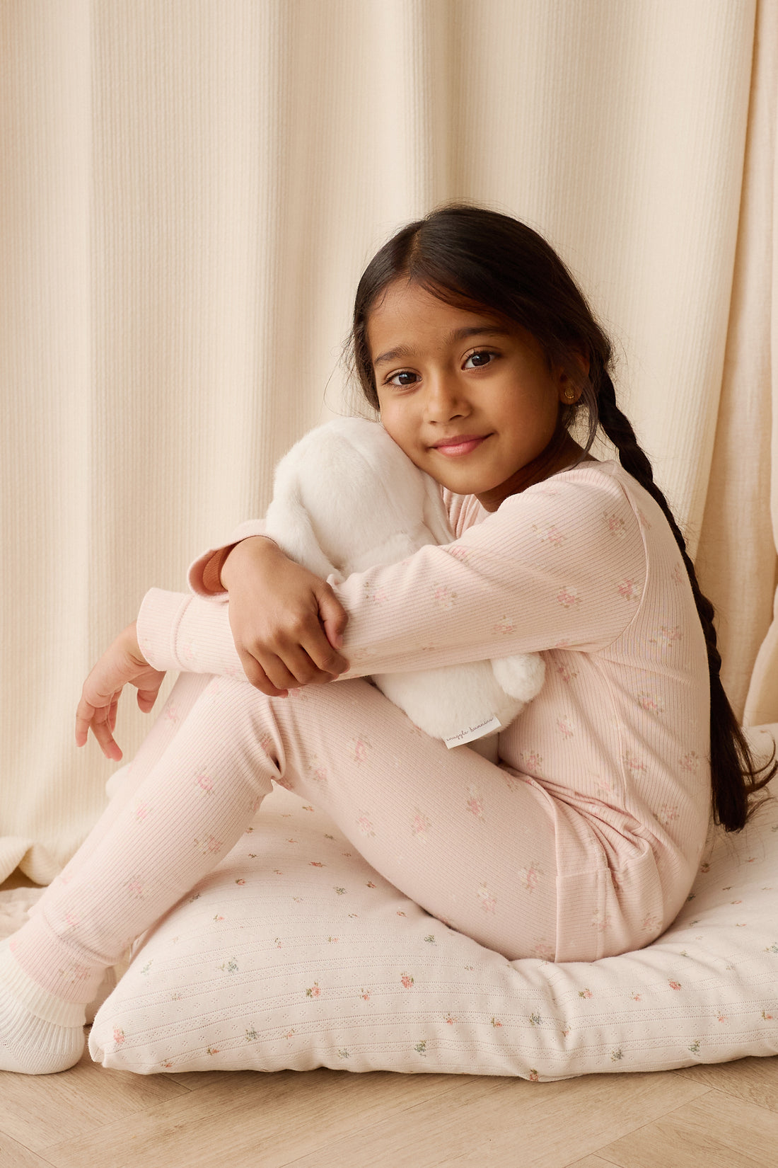 Organic Cotton Fine Rib Ellison Long Sleeve Pyjama Set - Simone Morganite Childrens Pyjama from Jamie Kay Australia