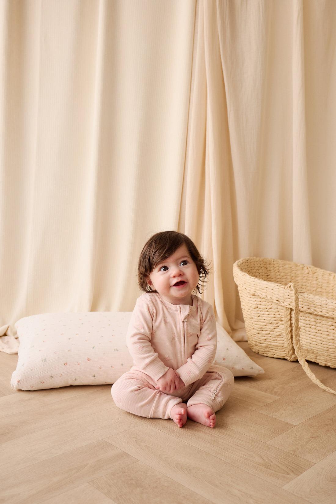 Organic Cotton Fine Rib Frankie Onepiece - Simone Morganite Childrens Onepiece from Jamie Kay Australia