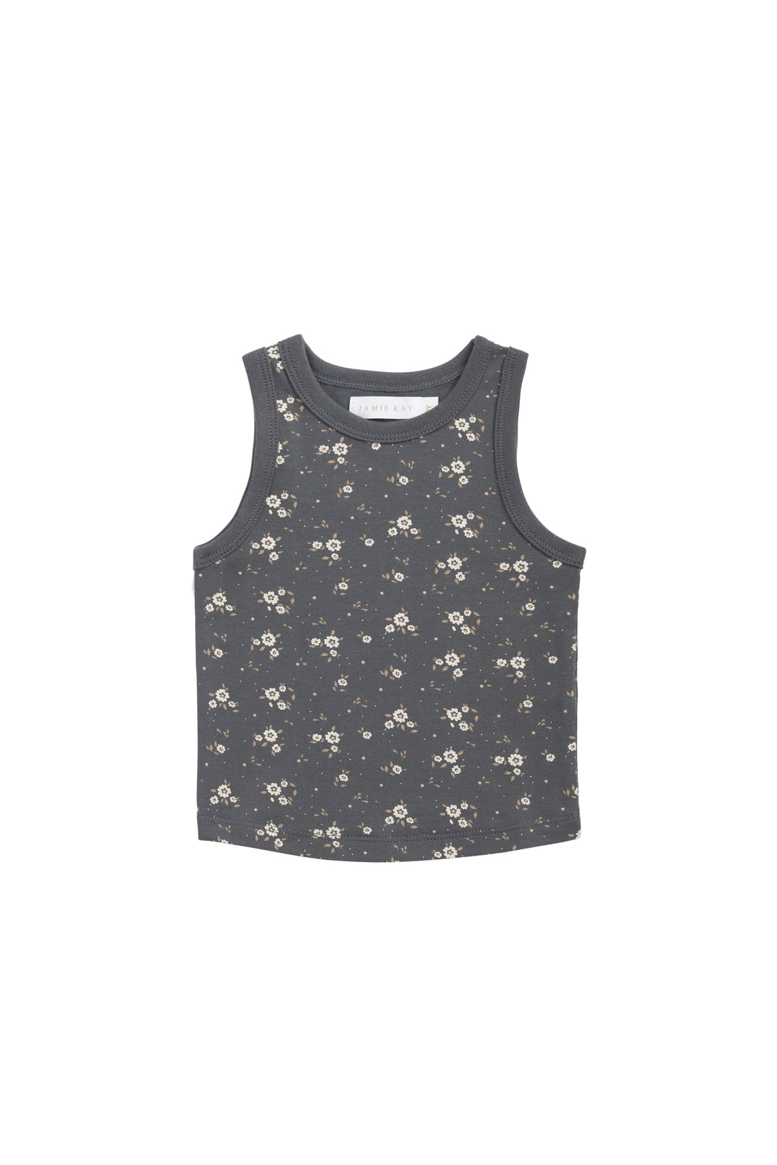 Organic Cotton Molly Singlet - Lulu Bloom Lava Childrens Top from Jamie Kay Australia