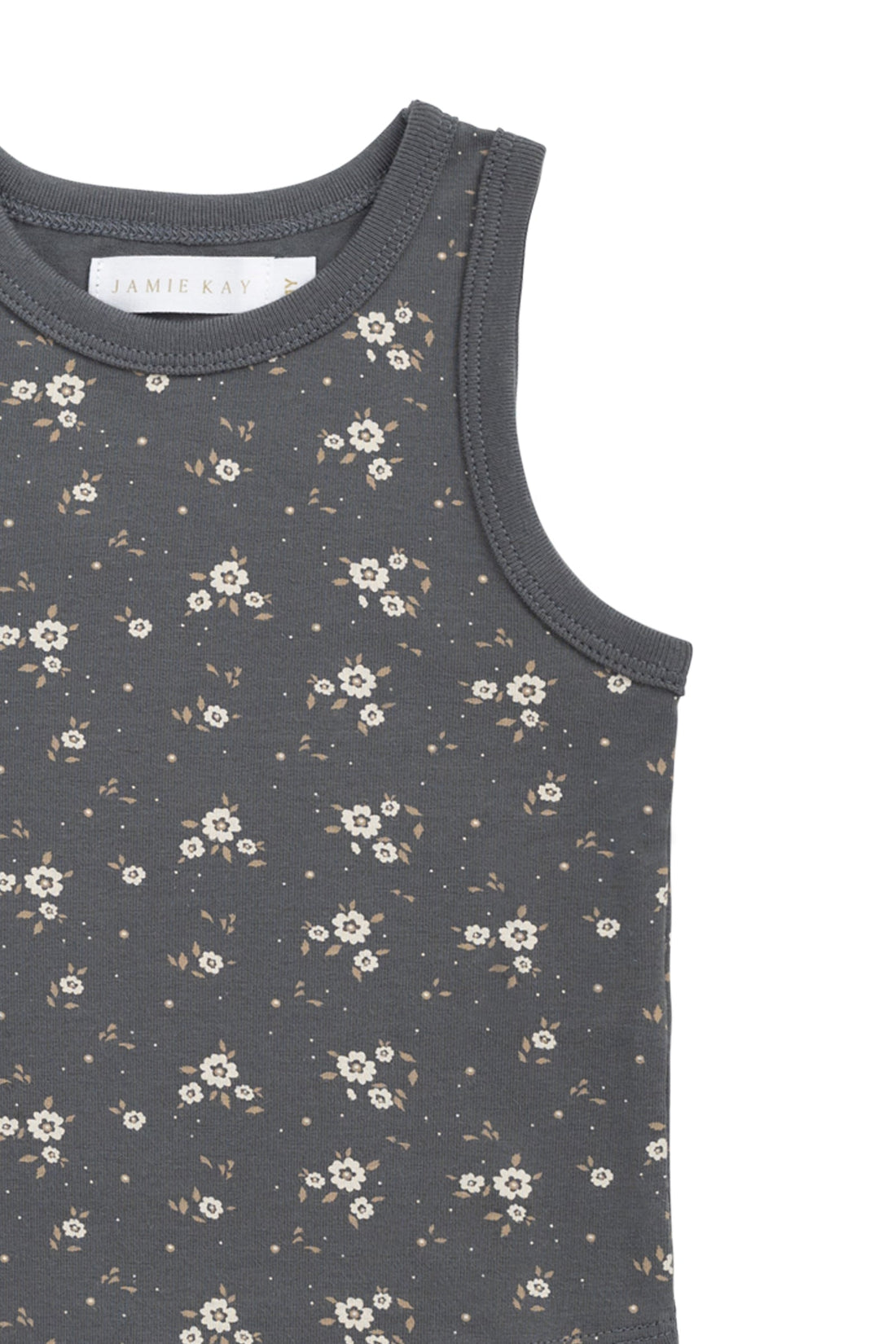 Organic Cotton Molly Singlet - Lulu Bloom Lava Childrens Top from Jamie Kay Australia