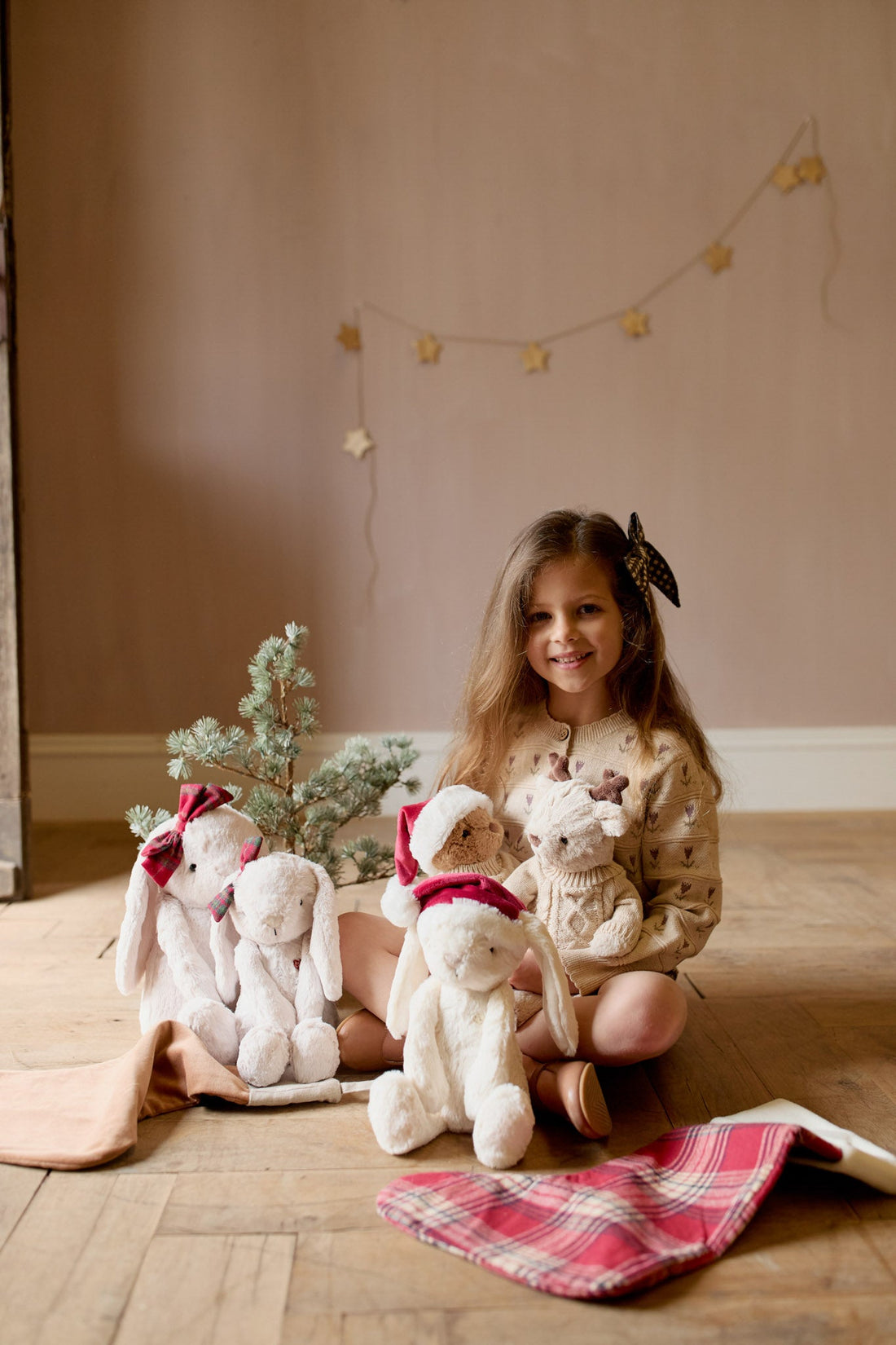 Snuggle Bunnies - Christmas Hat Penelope Childrens Toy from Jamie Kay Australia