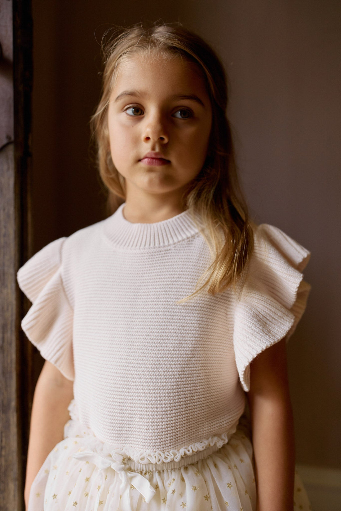 Caroline Frill Vest - Berry Cream Childrens Top from Jamie Kay Australia