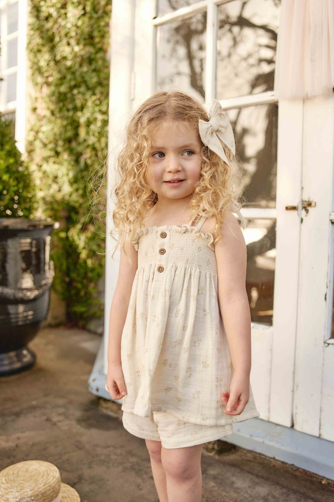 Organic Cotton Muslin Ellie Top - Pauline Chamomile Childrens top from Jamie Kay Australia