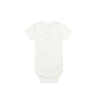 Organic Cotton Modal Darcy Rib Tee Bodysuit - Milk Childrens Bodysuit from Jamie Kay Australia