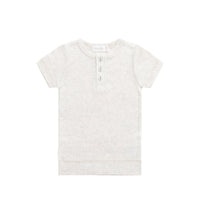 Organic Cotton Modal Henley Tee - Oatmeal Marle Childrens Top from Jamie Kay Australia