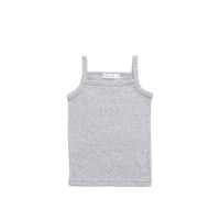 Organic Cotton Modal Singlet - Light Grey Marle Childrens Singlet from Jamie Kay Australia