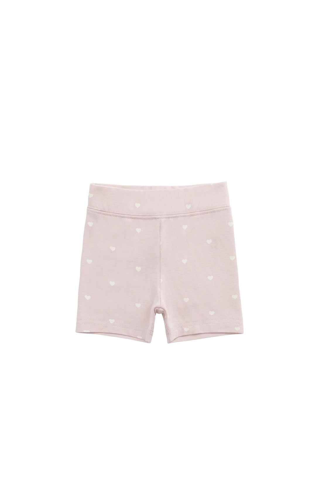 Organic Cotton Everyday Bike Short - Petite Heart Old Rose Childrens Short from Jamie Kay Australia