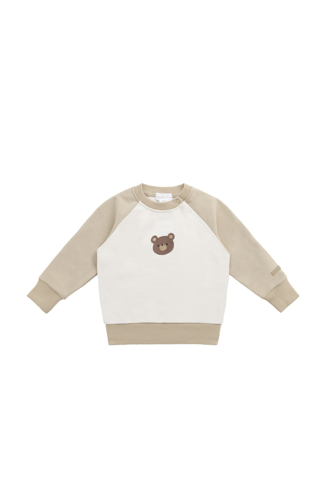 Organic Cotton Tao Sweatshirt - Biscuit/Cloud Bobbie Bear Childrens Top from Jamie Kay Australia