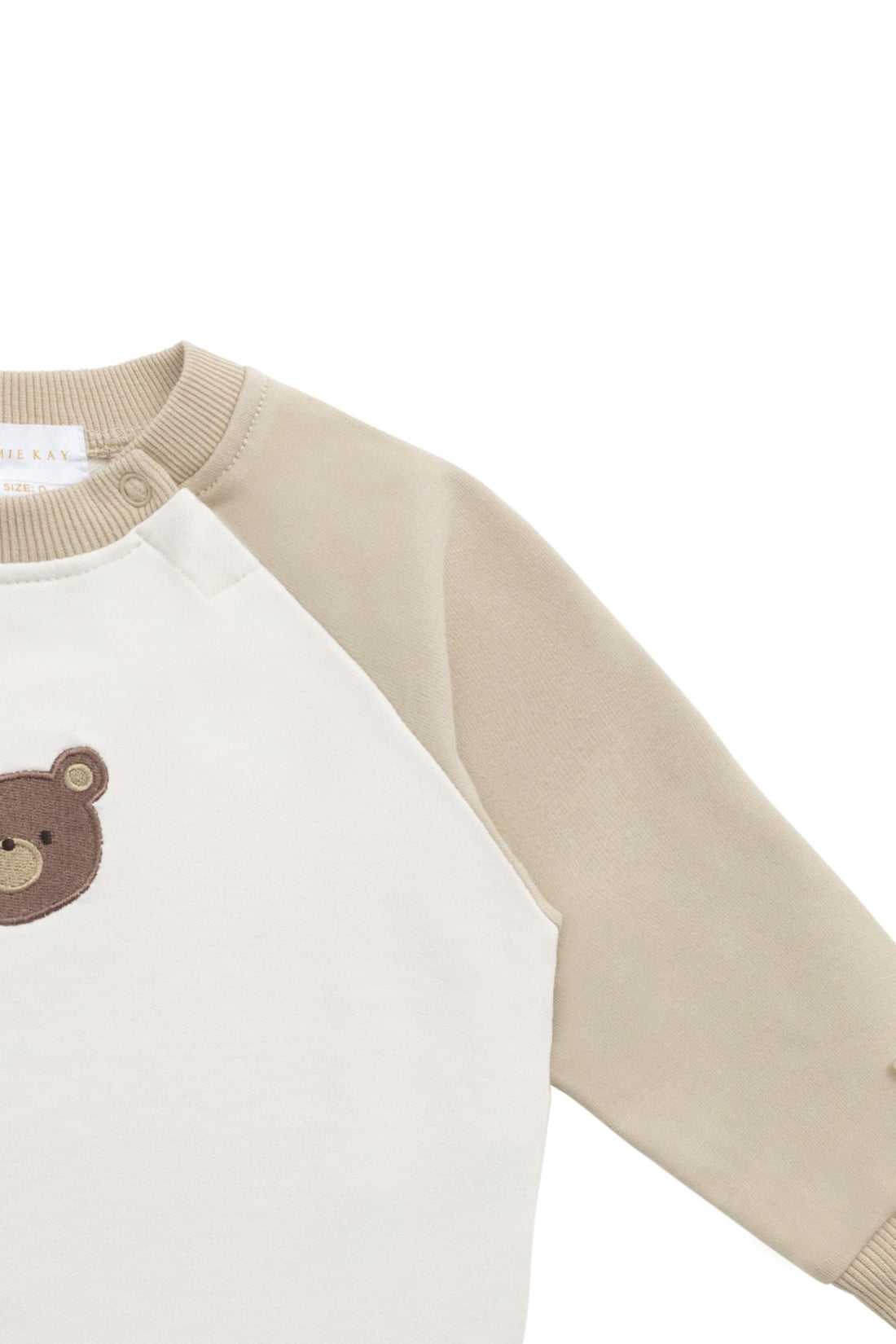 Organic Cotton Tao Sweatshirt - Biscuit/Cloud Bobbie Bear Childrens Top from Jamie Kay Australia