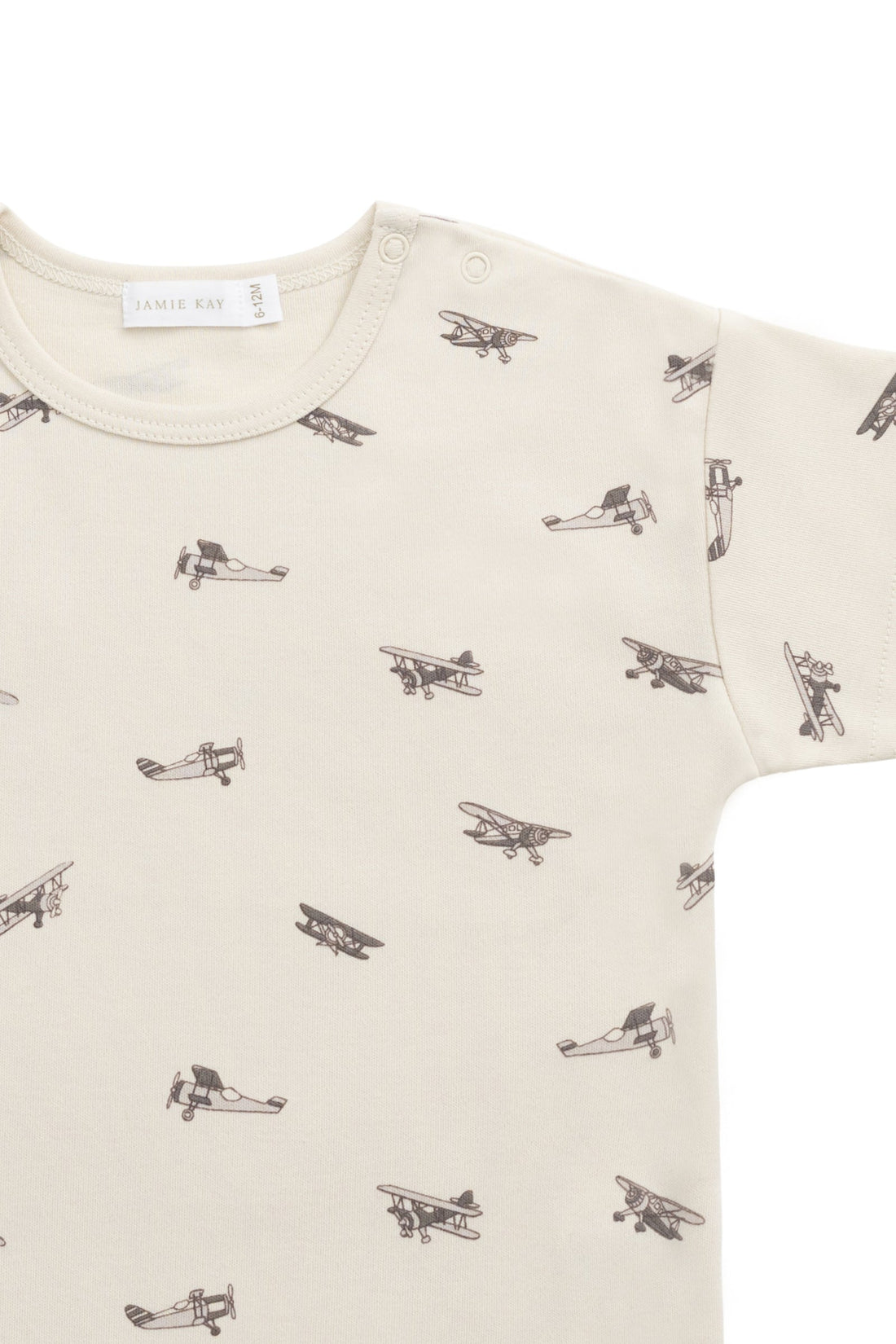 Pima Cotton Hunter Tee - Avion Oat Childrens Top from Jamie Kay Australia