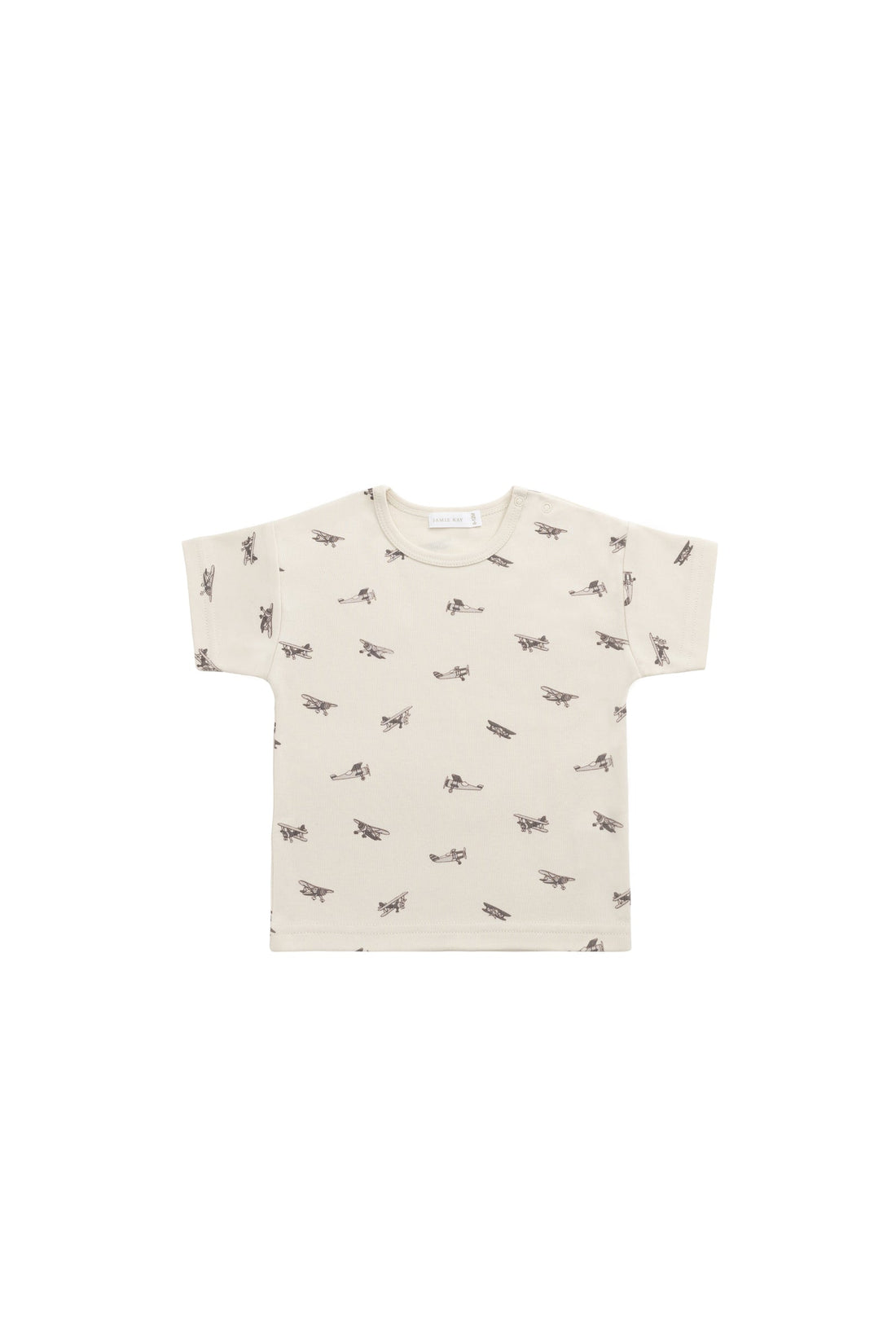 Pima Cotton Hunter Tee - Avion Oat Childrens Top from Jamie Kay Australia