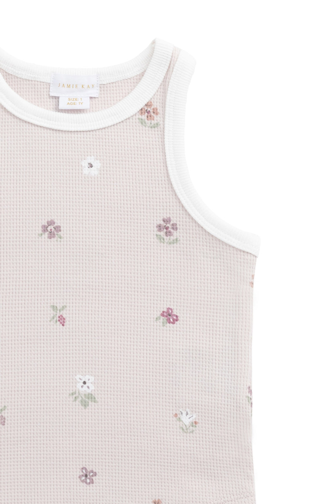 Waffle Molly Singlet - Carissa Mauve Large Childrens Top from Jamie Kay Australia