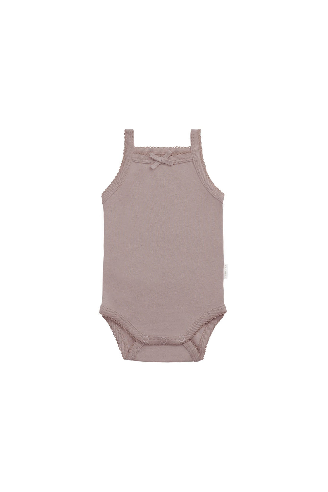 Organic Cotton Bridget Singlet Bodysuit - Softest Mauve Childrens Bodysuit from Jamie Kay Australia