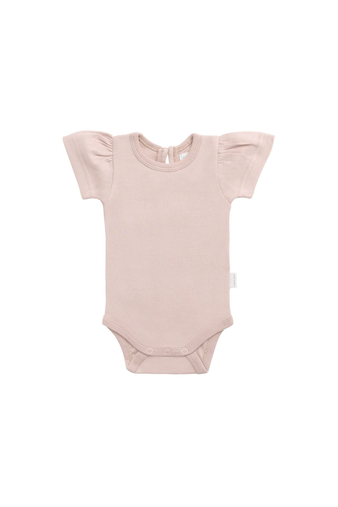 Organic Cotton Cap Sleeve Bodysuit - Shell Pink Childrens Bodysuit from Jamie Kay Australia