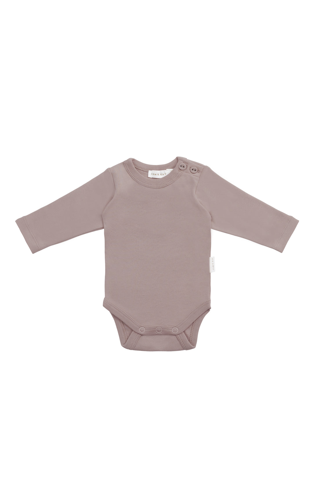 Organic Cotton Elora Long Sleeve Bodysuit - Softest Mauve Childrens Bodysuit from Jamie Kay Australia