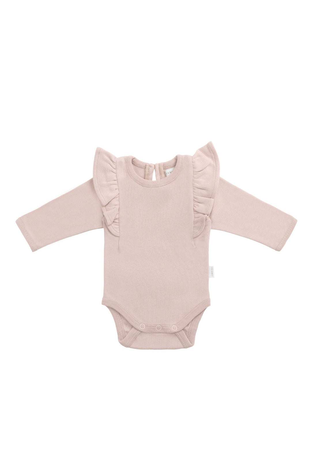 Organic Cotton Fleur Long Sleeve Bodysuit - Shell Pink Childrens Bodysuit from Jamie Kay Australia