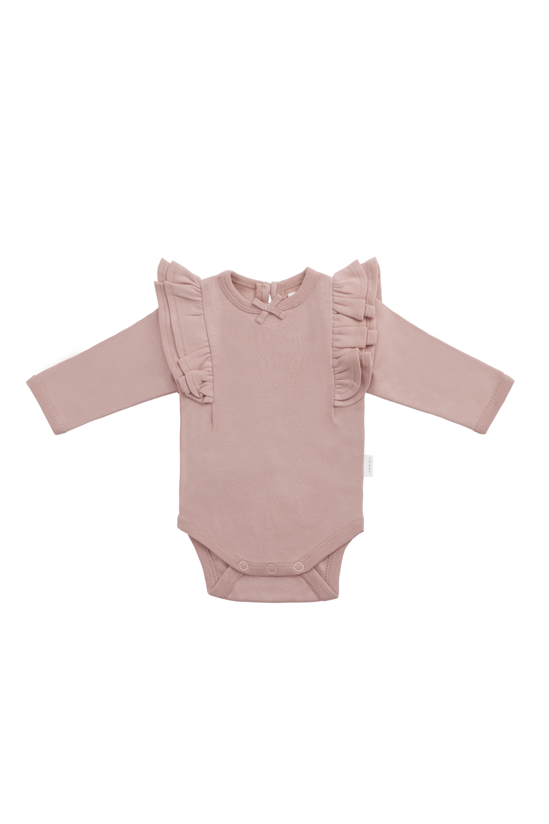 Organic Cotton Maddie Long Sleeve Bodysuit - Powder Pink Childrens Bodysuit from Jamie Kay Australia