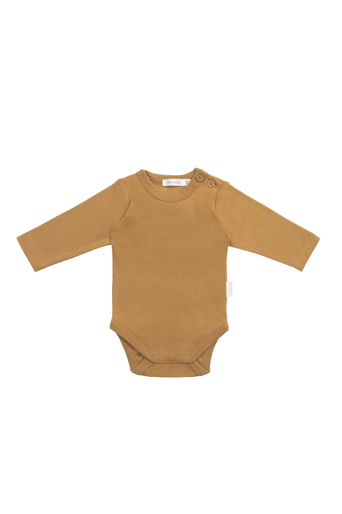 Organic Cotton Marlo Long Sleeve Bodysuit - Golden Childrens Bodysuit from Jamie Kay Australia