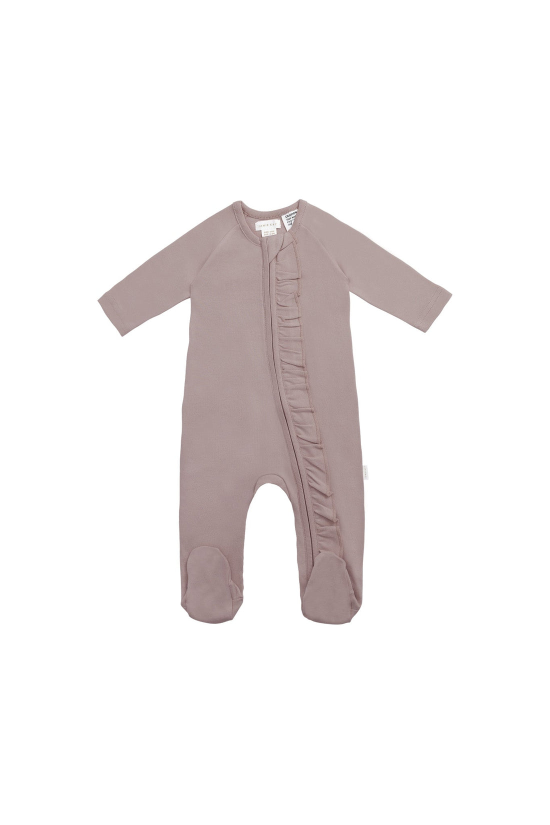 Organic Cotton Melanie Zip Onepiece - Softest Mauve Childrens Onepiece from Jamie Kay Australia