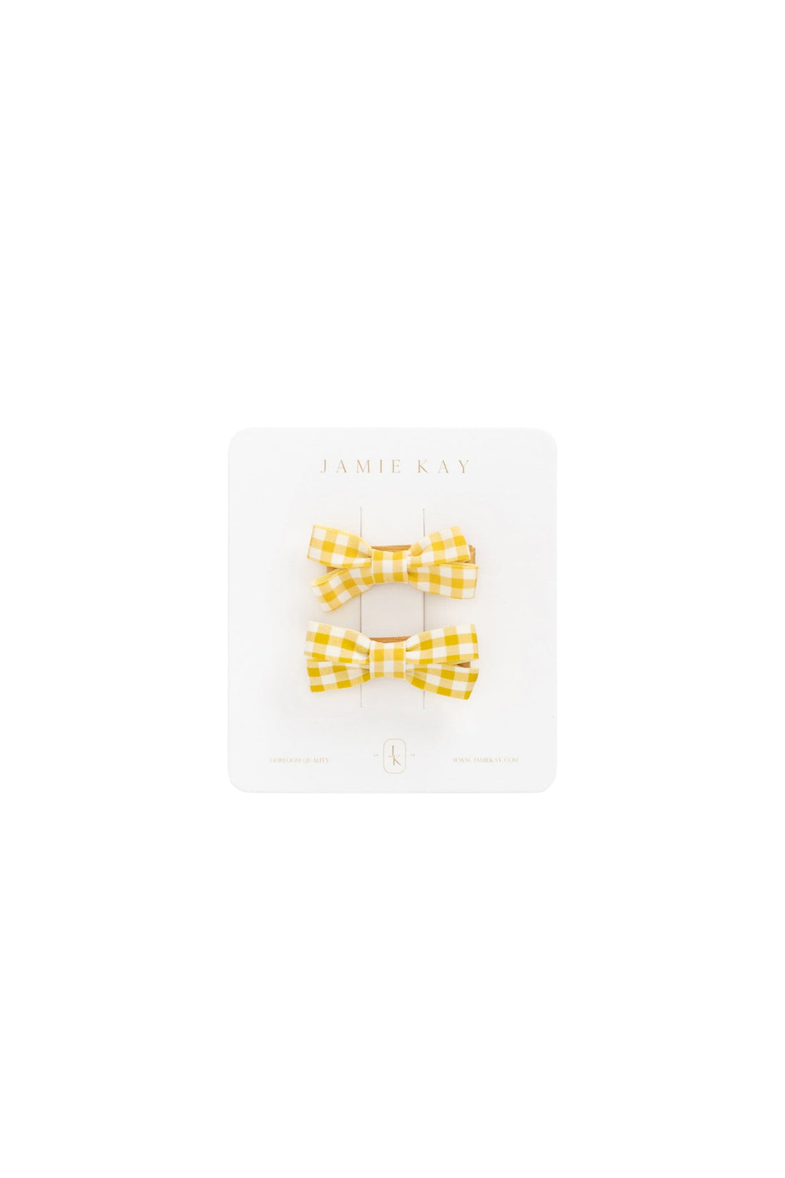 Gracie Gingham Hair Clip Set - Sunshine Yellow Childrens Clip Set from Jamie Kay Australia