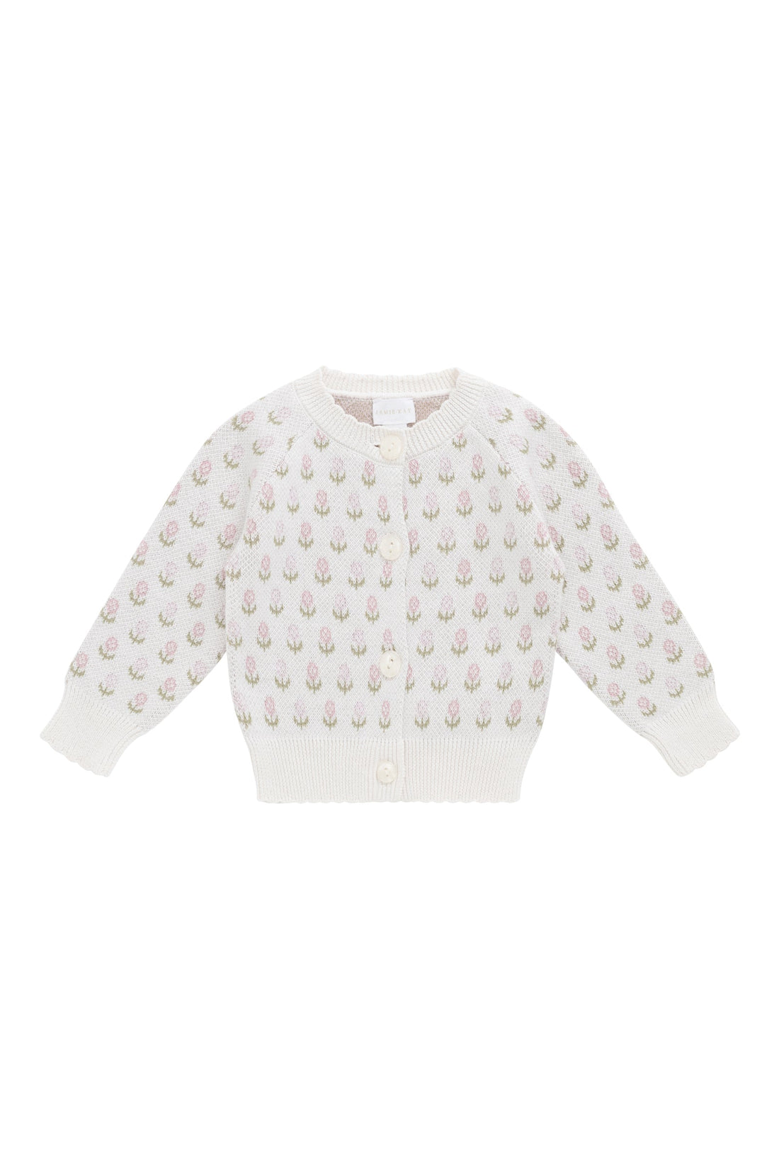 Olivia Cardigan - Olivia Jacquard Slightly Pink Childrens Cardigan from Jamie Kay Australia